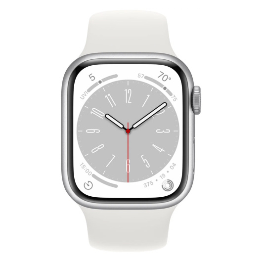 Умные часы Apple Watch Series 8 45 мм Aluminium Case Sport Band Серебристый S/M
