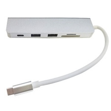 Хаб-переходник Type-c to USB Hub Card Reader 5in1 USB 3.0*2+SD+TF+USB-C